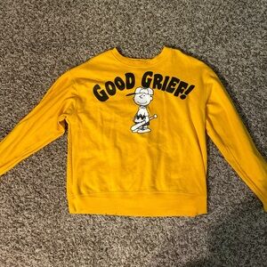 Authentic Peanuts Yellow Charley Brown “Good Grief” Crewneck Yellow, Never worn.